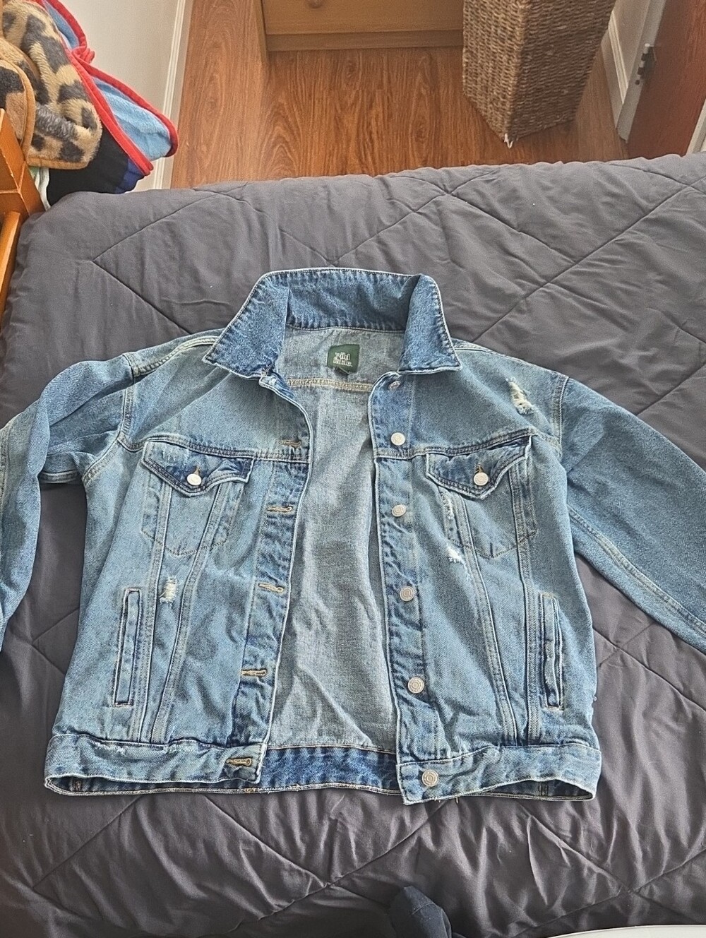 wild fable Light Blue Distressed Jean Jacket